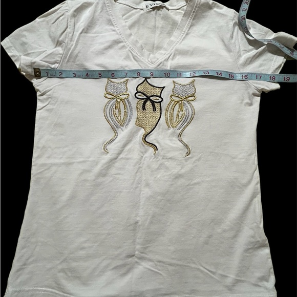 White T-shirt embroidered - Picture 2 of 5